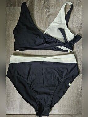 Summersalt The Perfect Bikini Wrap Sea Urchin Sand Blk White Size 12 Like New